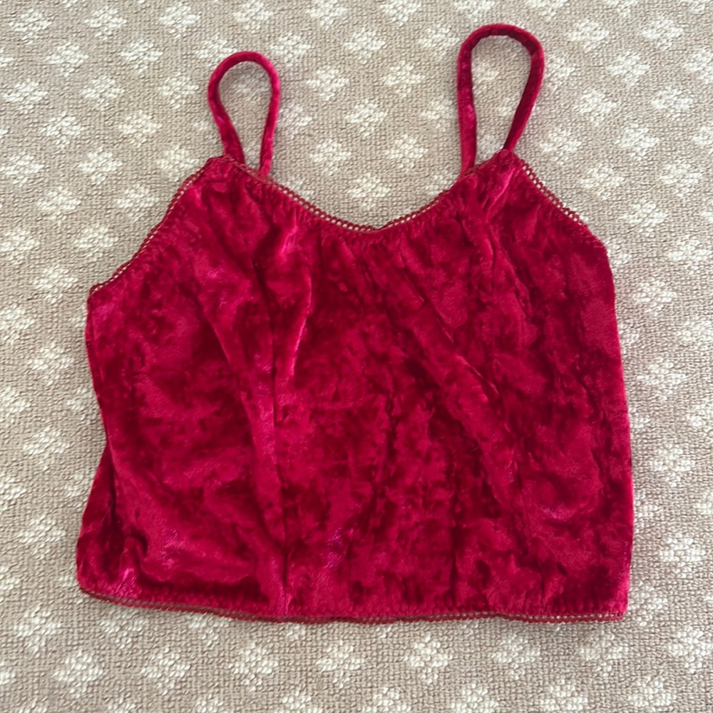 Red velvet pajama top